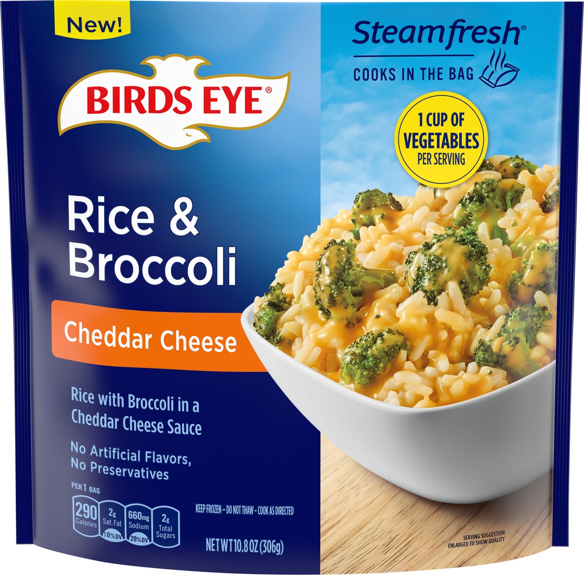 slide 8 of 8, Birds Eye Cheddar Cheese Rice & Broccoli 10.8 oz, 10.8 oz