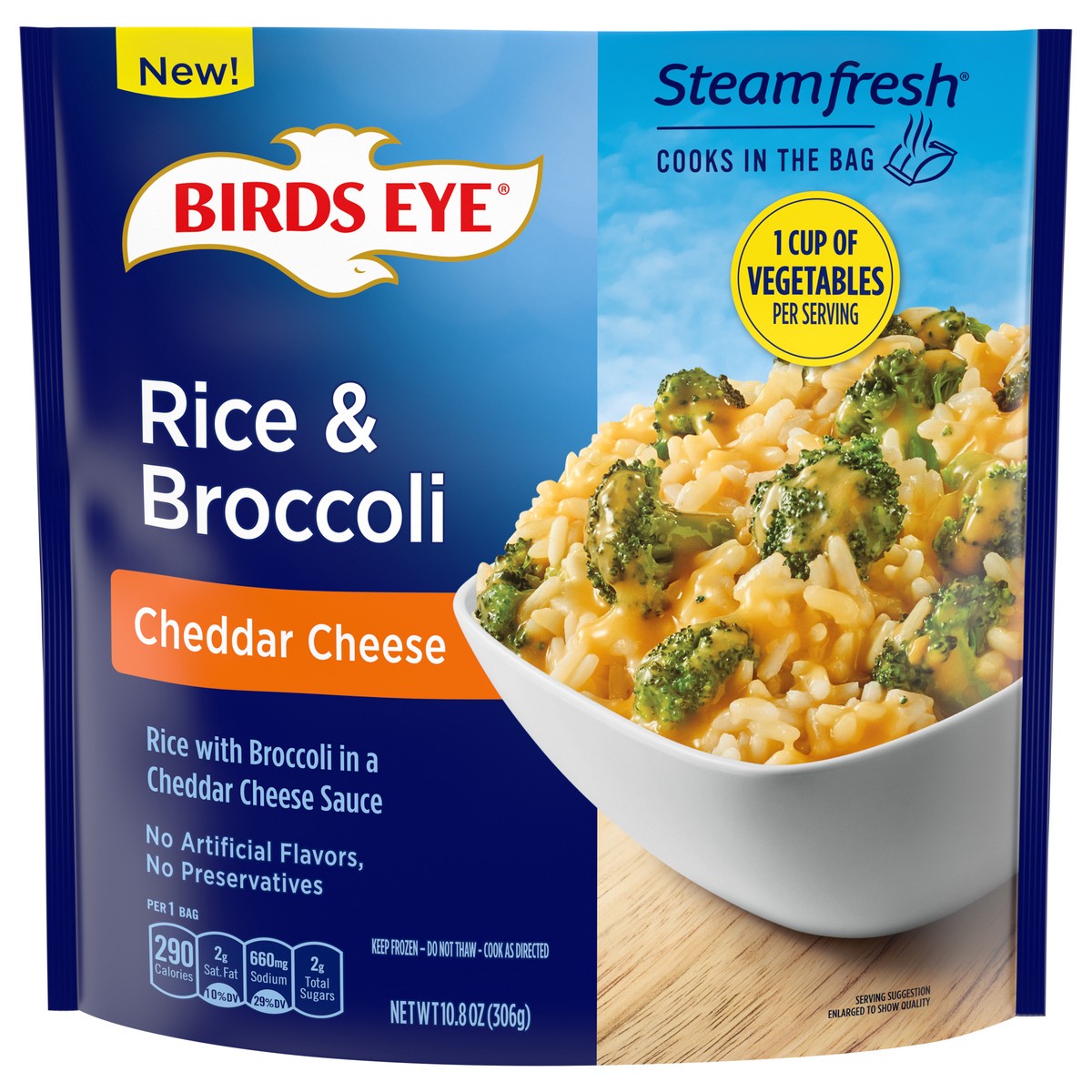 slide 1 of 8, Birds Eye Cheddar Cheese Rice & Broccoli 10.8 oz, 10.8 oz