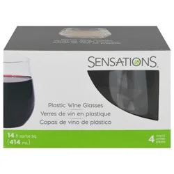 Sensations 14 Ounce Plastic Wine Glasses 4 ea