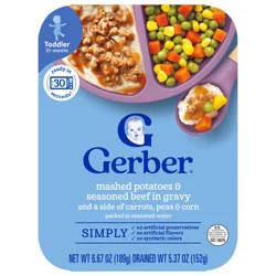 Gerber Toddler Food, Mashed Potatoes & Beef in Gravy, Mealtime for Toddler