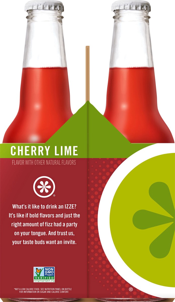 slide 4 of 5, Izze Sparkling Juice Beverage Blend Cherry Lime Flavored 12 Fl Oz 4 Count, 4 ct