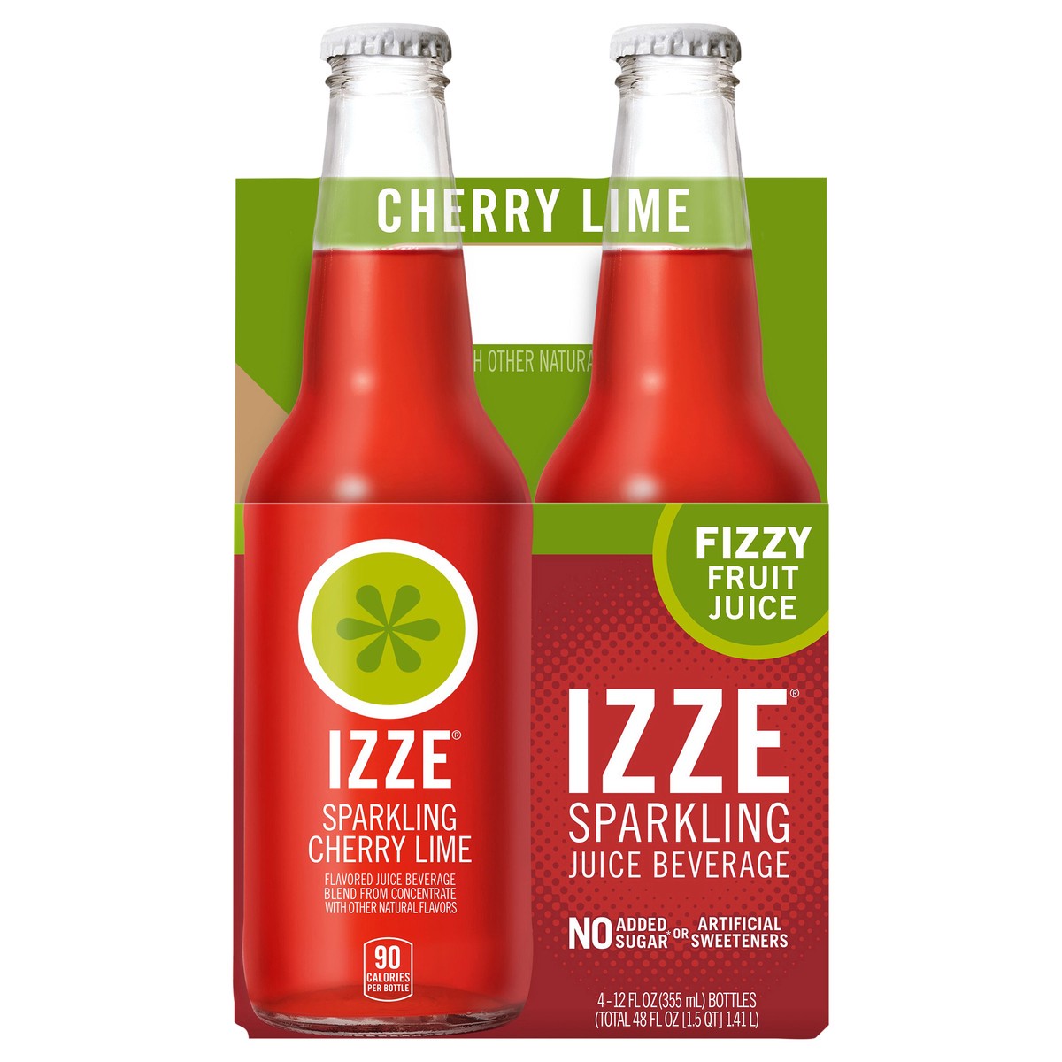 slide 1 of 5, Izze Sparkling Juice Beverage Blend Cherry Lime Flavored 12 Fl Oz 4 Count, 4 ct