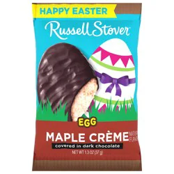 RUSSELL STOVER Easter Maple Crème Dark Chocolate Candy Easter Egg, 1.3 oz.