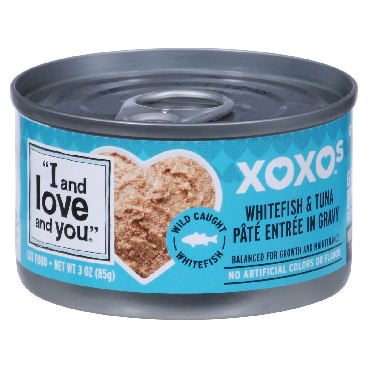 slide 1 of 1, I and Love and You XOXOs Grain Free Recipe Whitefish & Tuna Pate Entree in Gravy Cat Food 3 oz, 3 oz
