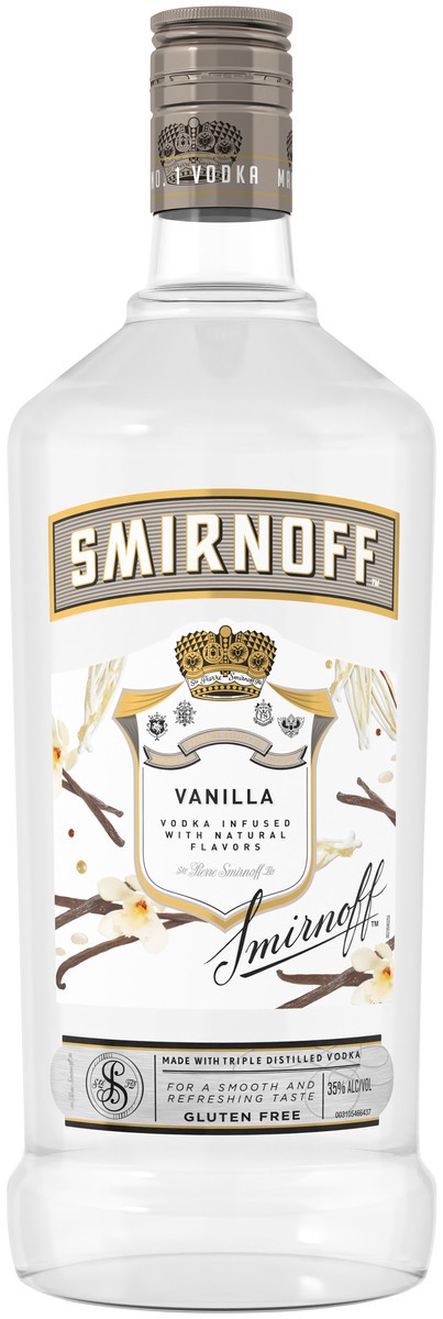 slide 1 of 3, Smirnoff Vanilla (Vodka Infused With Natural Flavors), 1.75 L, 1.75 liter