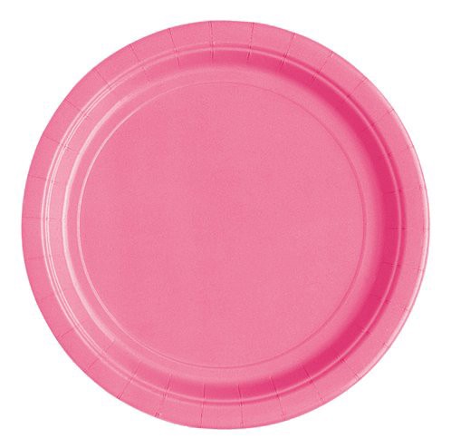 slide 1 of 1, Unique Industries Hot Pink Plates, 20 ct; 7 in