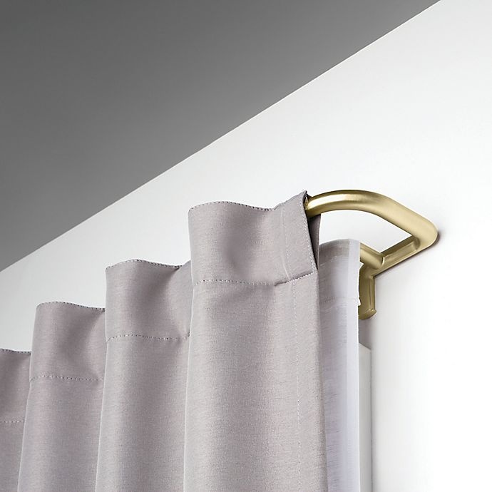 slide 3 of 4, Umbra Twilight 88 to Adjustable Double Curtain Rod - Brass, 144 in