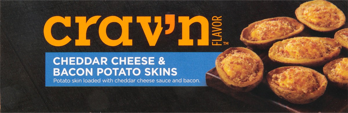slide 8 of 9, Crav'n Flavor Party Size Cheddar Cheese & Bacon Potato Skins 23 oz, 23 oz