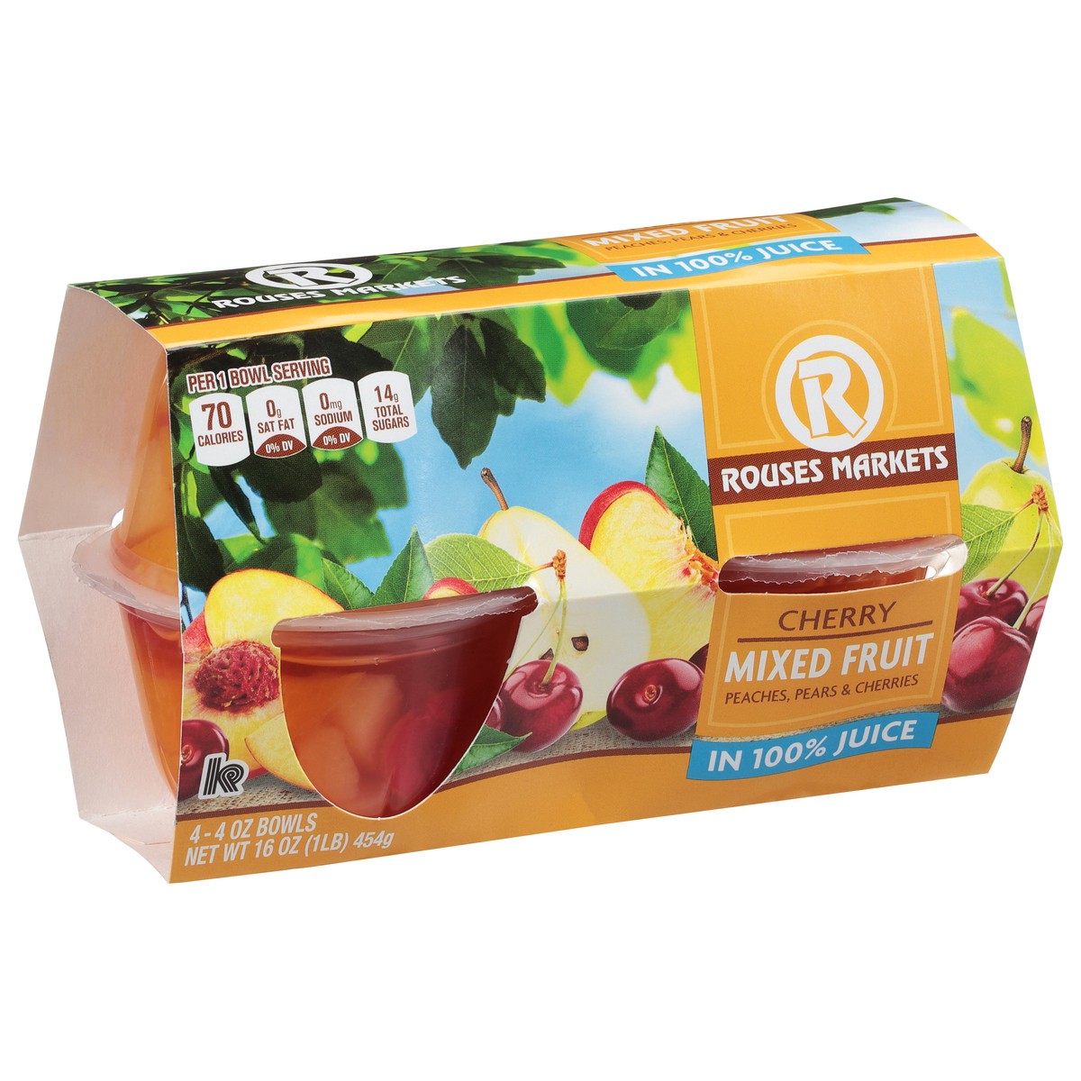 slide 2 of 11, Rouses Markets Cherry Mixed Fruit in 100% Juice 4 - 4 oz Bowls, 4 ct