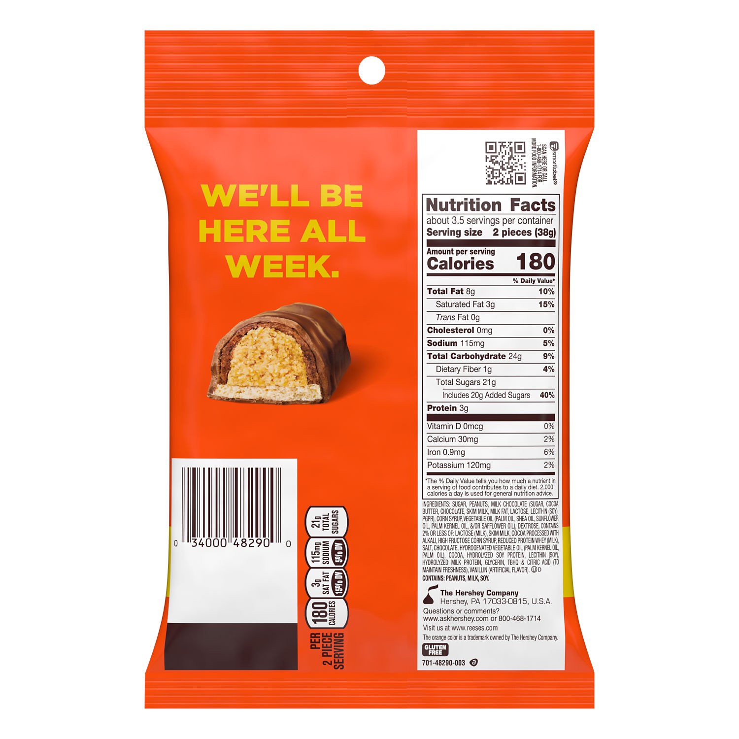 slide 7 of 9, Reese's Fastbreak Snack Size Bag, 4.69 Oz, 4.69 oz