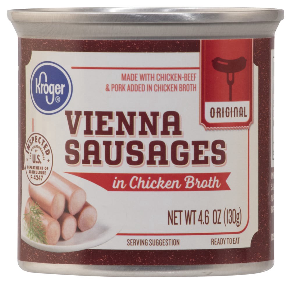 slide 3 of 3, Kroger Original Vienna Sausages In Chicken Broth, 4.6 oz