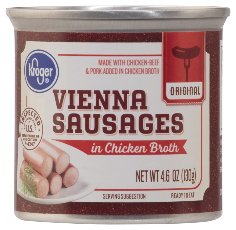 slide 1 of 1, Kroger Original Vienna Sausages In Chicken Broth, 4.6 oz