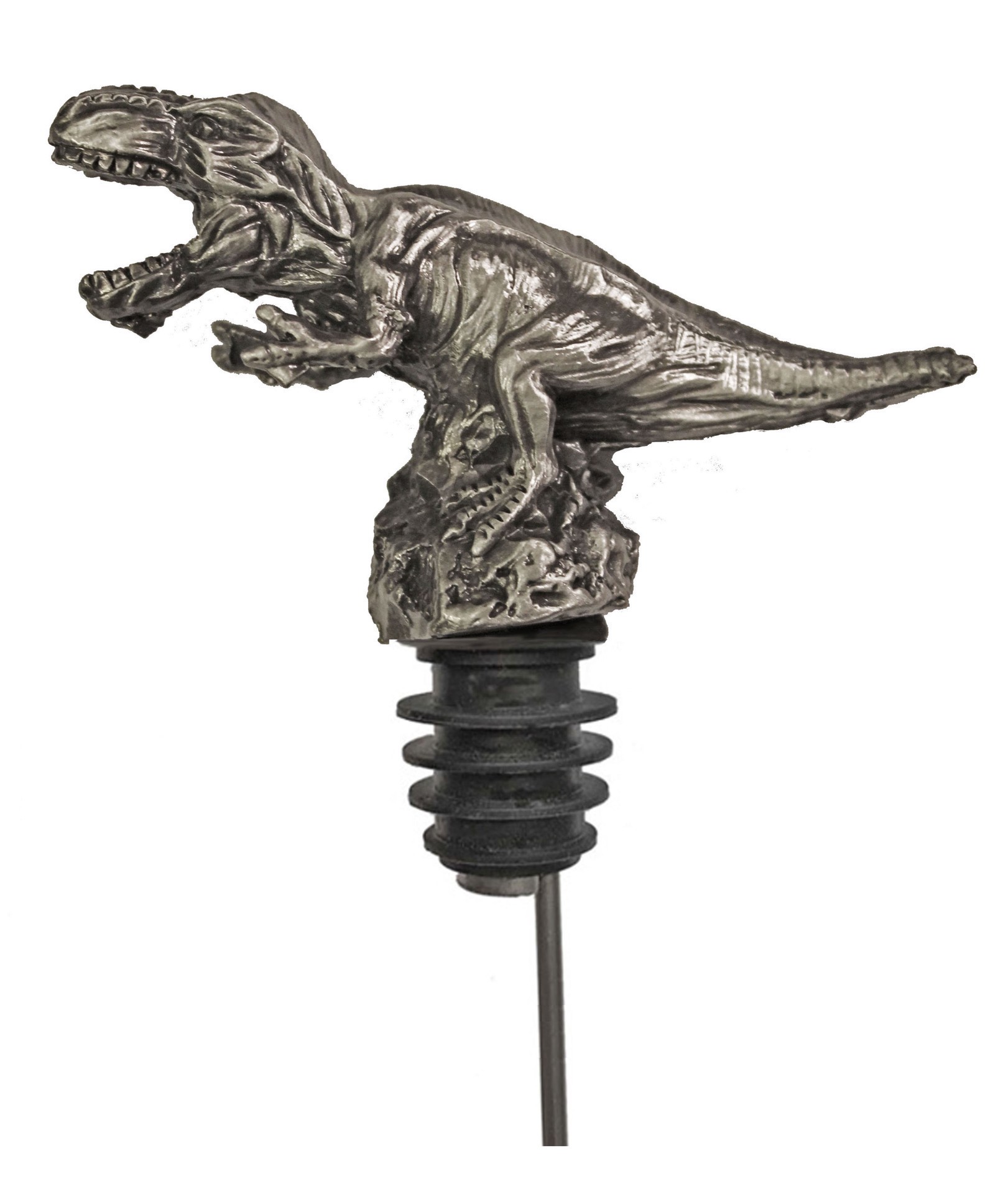 slide 1 of 1, Spectrum Aerating Pourer - Dinosaur Stainless Steel, 1 ct