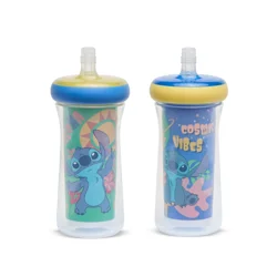 The First Years Disney Stitch Insulated Straw Cup, 9 oz 2 pack