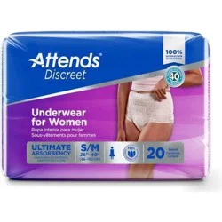 Attends Women's Incontinence & Postpartum Underwear - Small/Medium