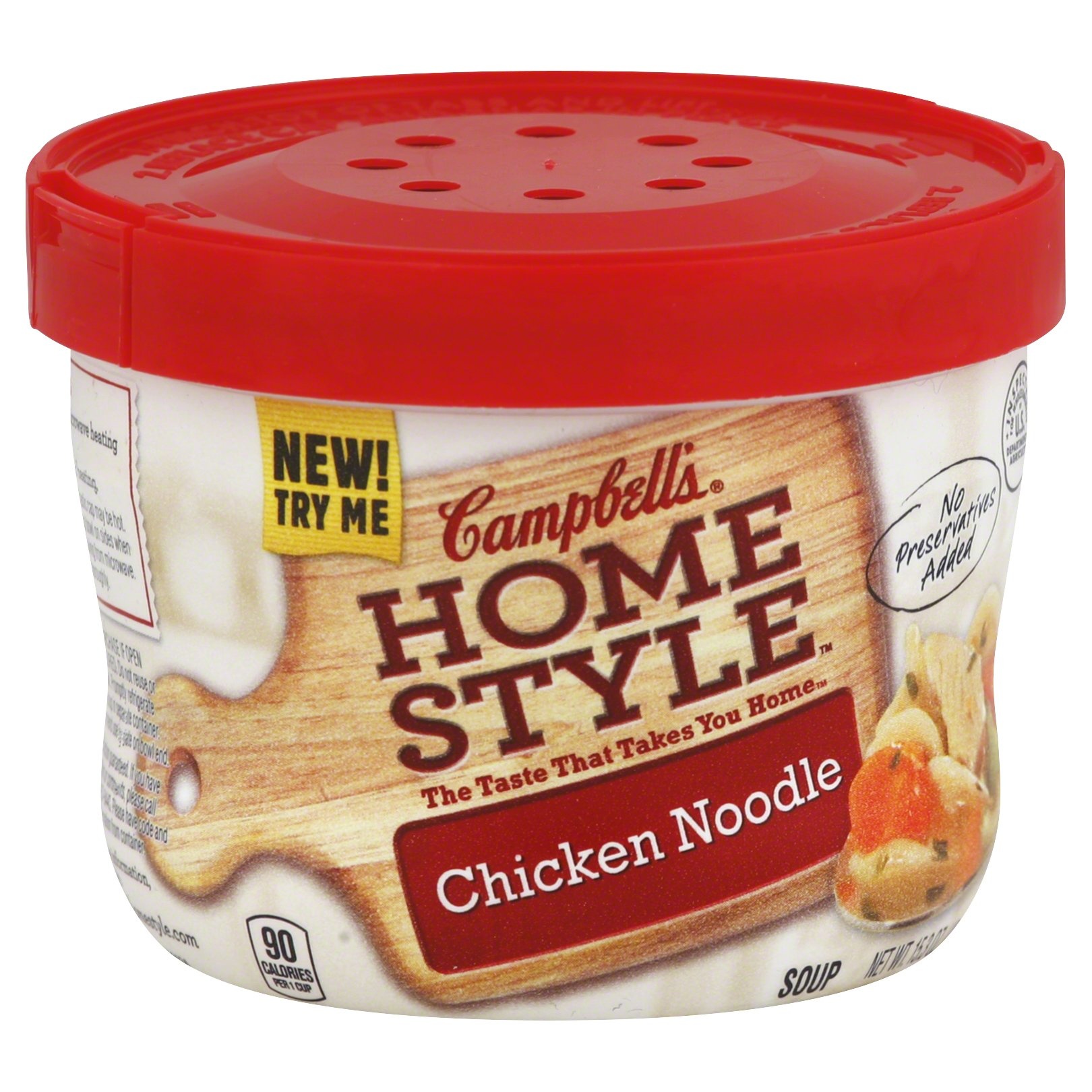 slide 1 of 4, Campbell's Homestyle Chicken Noodle Soup Microwaveable Bowl, 15.3 oz