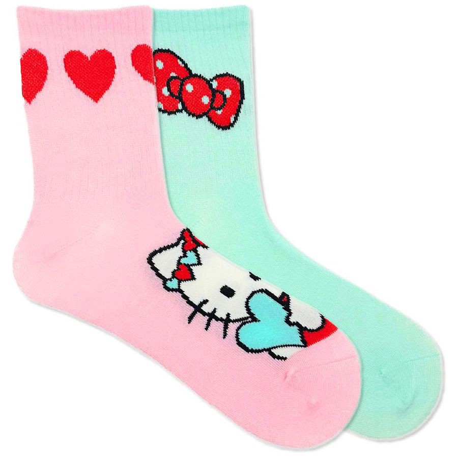 slide 3 of 4, Hello Kitty Valentine's Day Greeting Card Sock Box 9-11, 2 pair