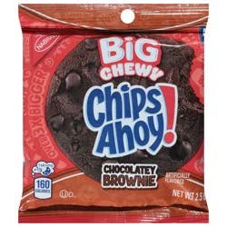 CHIPS AHOY! Big Chewy Chocolate Chip Cookies, Chocolatey Brownie, 2.5 oz (1 Cookie Per Pack)