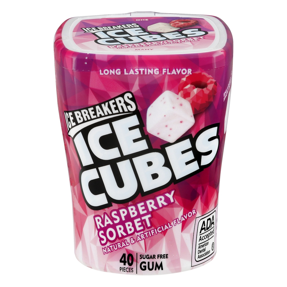 slide 1 of 1, Ice Breakers Gum, Sugar Free, Raspberry Sorbet, 40 ct