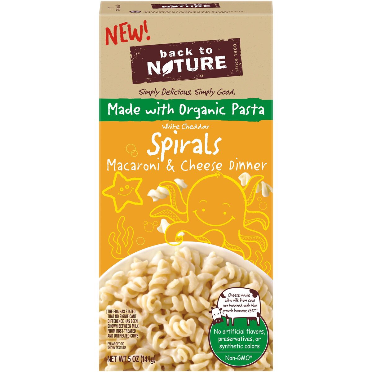 slide 1 of 8, Back to Nature Macaroni & Cheese Spirals, White Cheddar Dinner, 5 oz