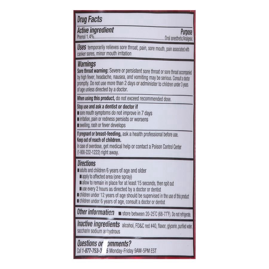 slide 5 of 5, Walgreens Cherry Oral Relief Spray, 6 fl oz