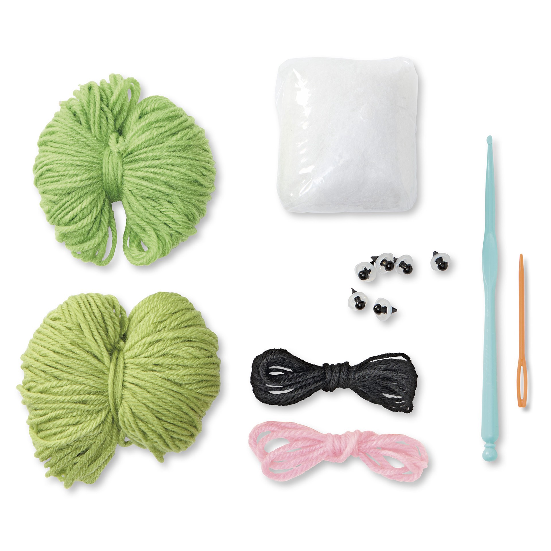 slide 4 of 4, Intermediate Peas Amigurumi Crochet Kit By Loops & Threads, 5.9 in x 1.6 in x 1.8 in