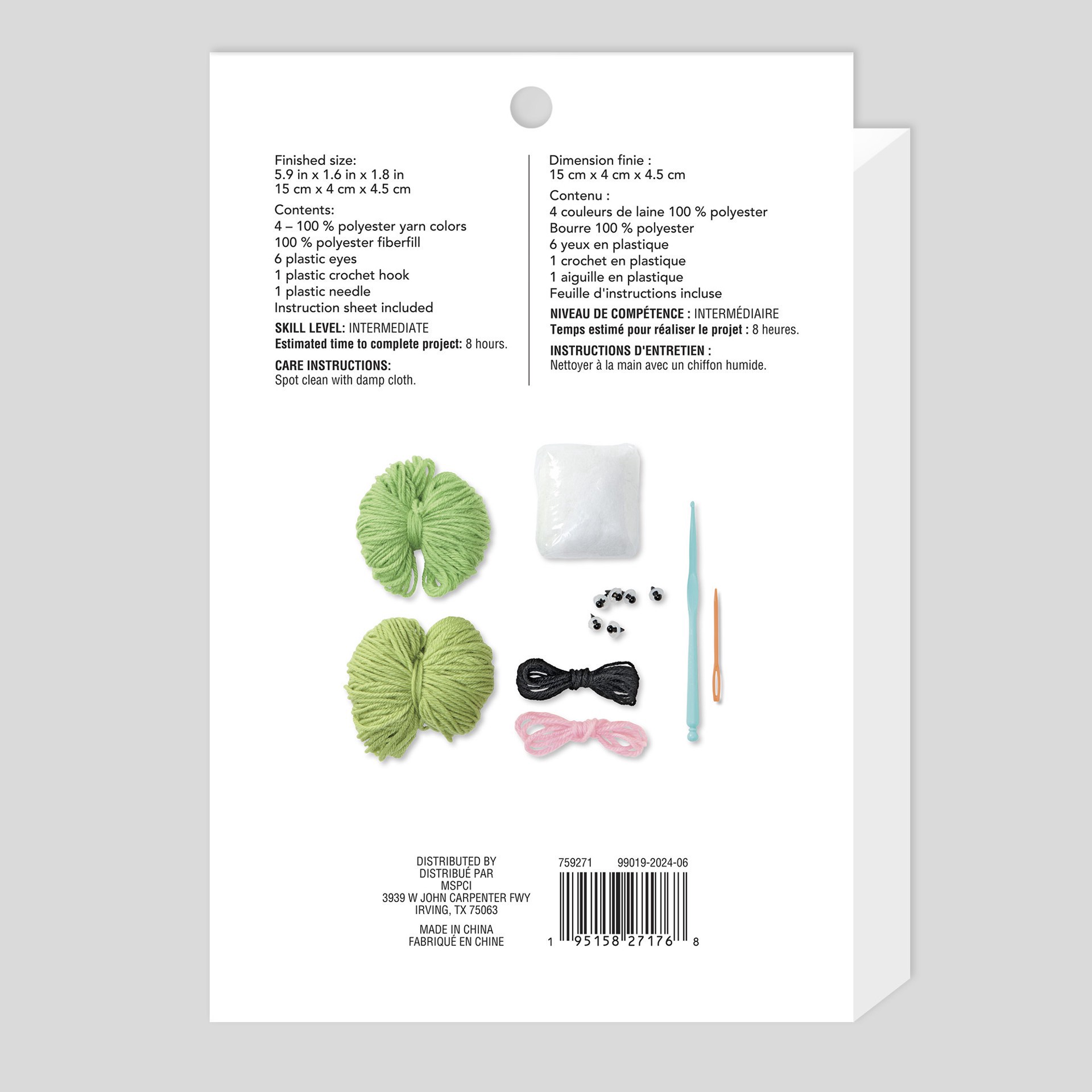 slide 3 of 4, Intermediate Peas Amigurumi Crochet Kit By Loops & Threads, 5.9 in x 1.6 in x 1.8 in