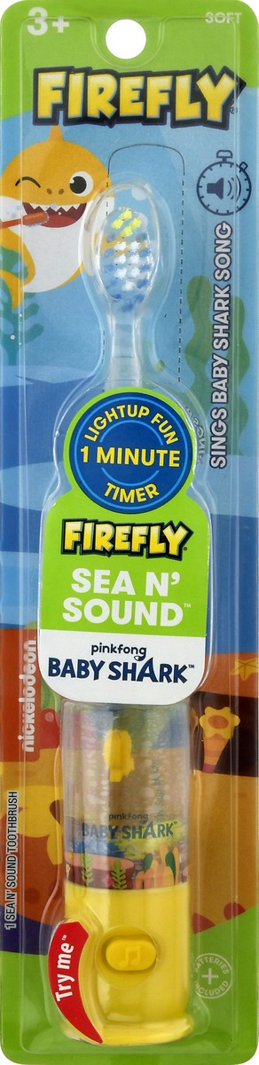 slide 6 of 10, Firefly Kids! Sea N' Sound Baby Shark Toothbrush, Soft Premium Bristles, 1 ct