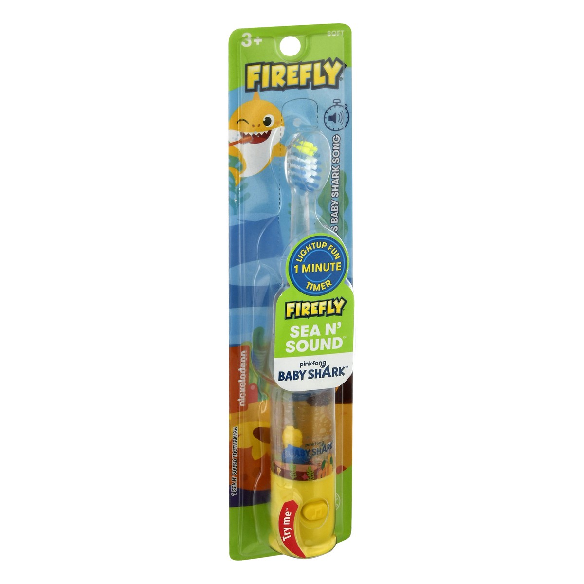 slide 2 of 10, Firefly Kids! Sea N' Sound Baby Shark Toothbrush, Soft Premium Bristles, 1 ct