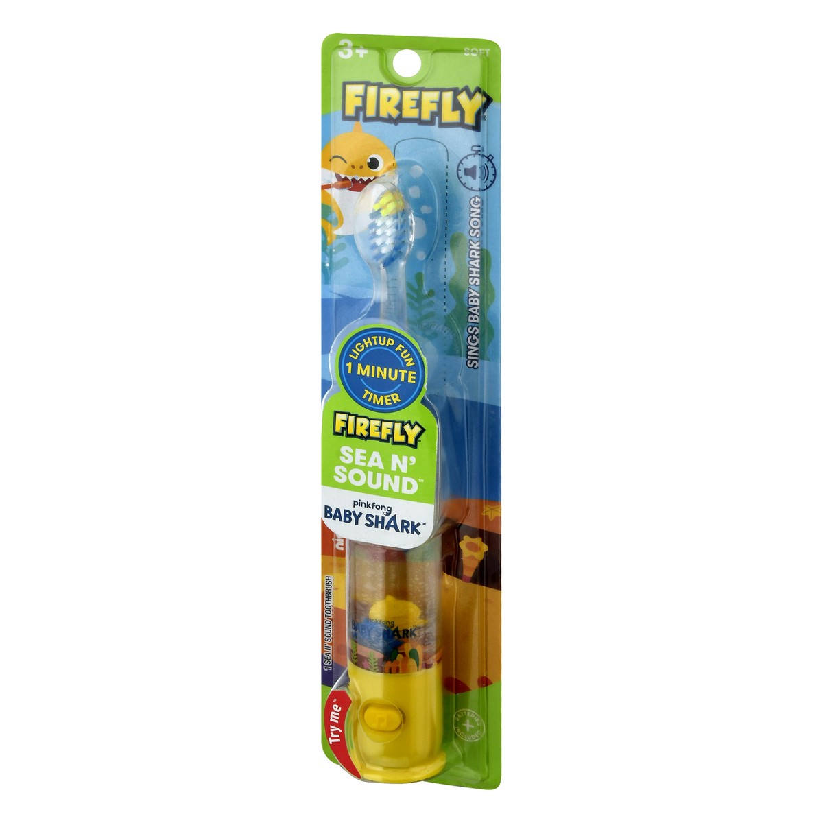 slide 4 of 10, Firefly Kids! Sea N' Sound Baby Shark Toothbrush, Soft Premium Bristles, 1 ct