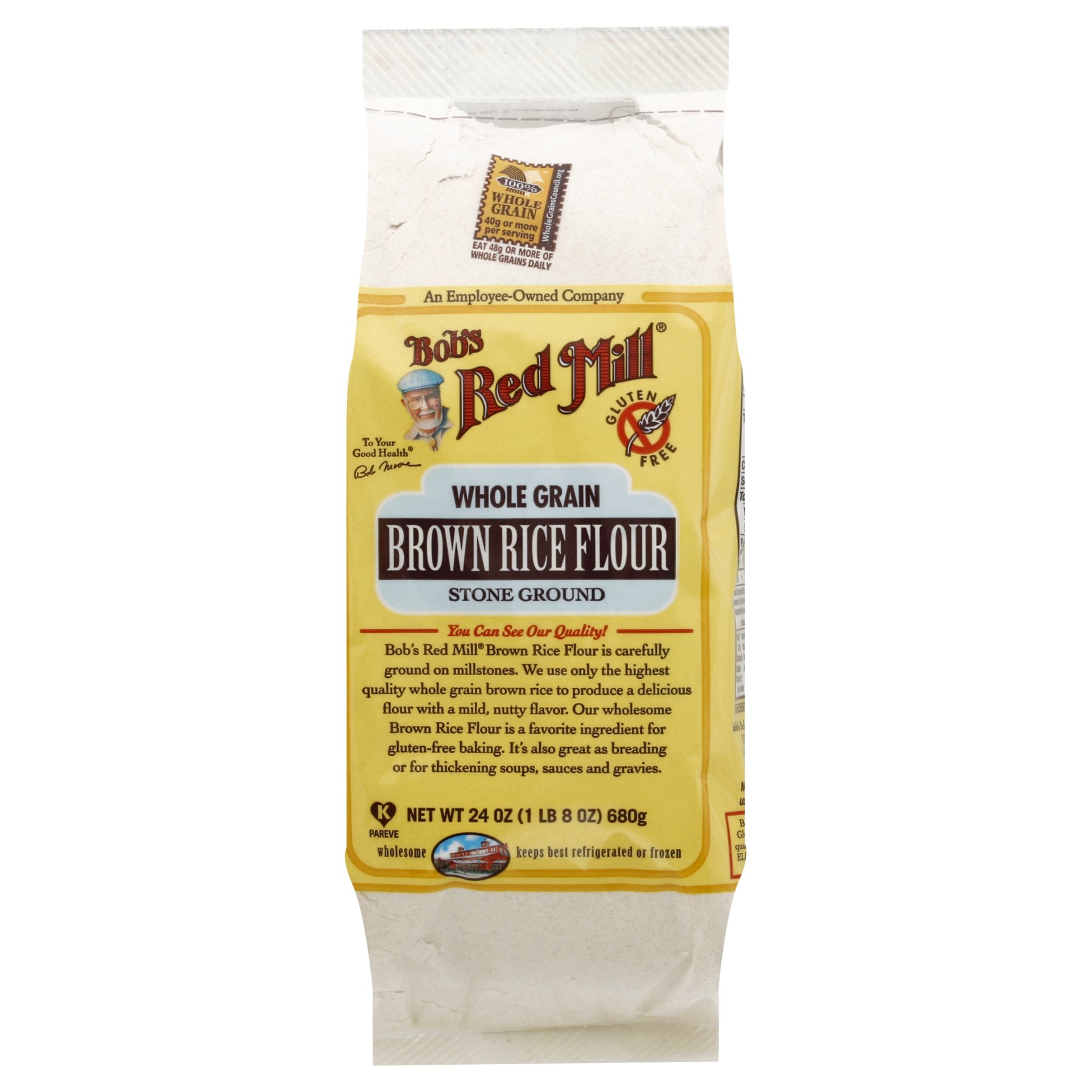slide 1 of 2, Bob's Red Mill Whole Grain Stone Ground Brown Rice Flour, 24 oz