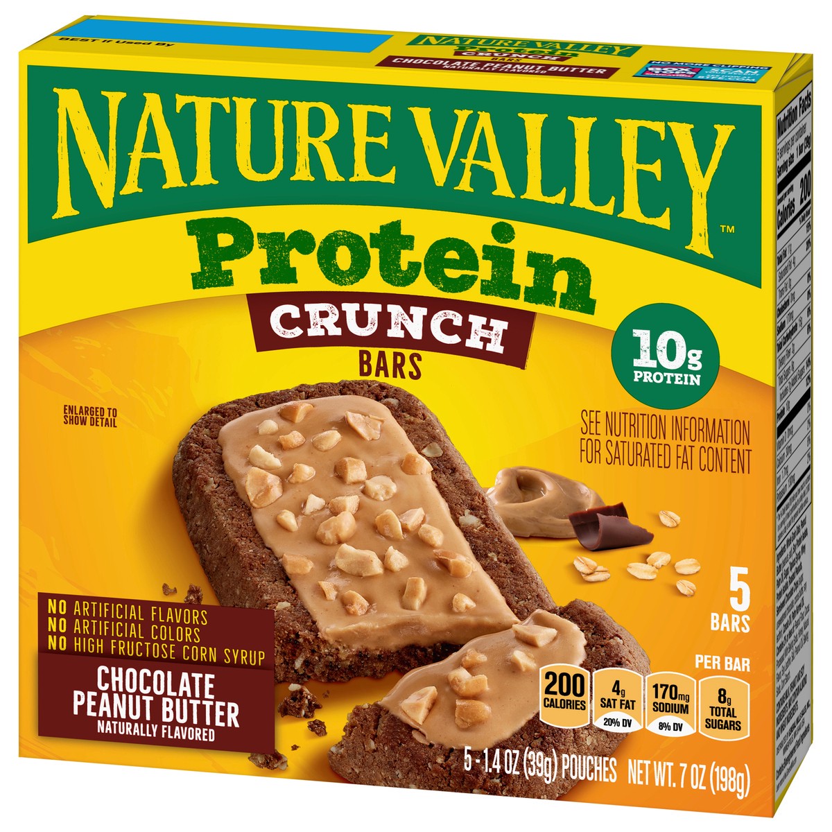 slide 8 of 12, Nature Valley Crunch Chocolate Peanut Butter Protein Bars 5 ea, 5 ct