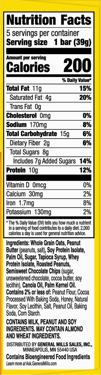 slide 6 of 12, Nature Valley Crunch Chocolate Peanut Butter Protein Bars 5 ea, 5 ct