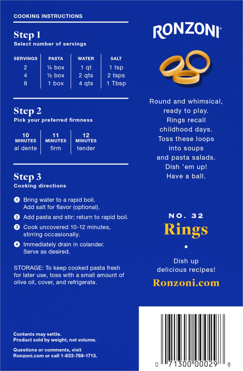 slide 7 of 9, Ronzoni Rings, 1 lb