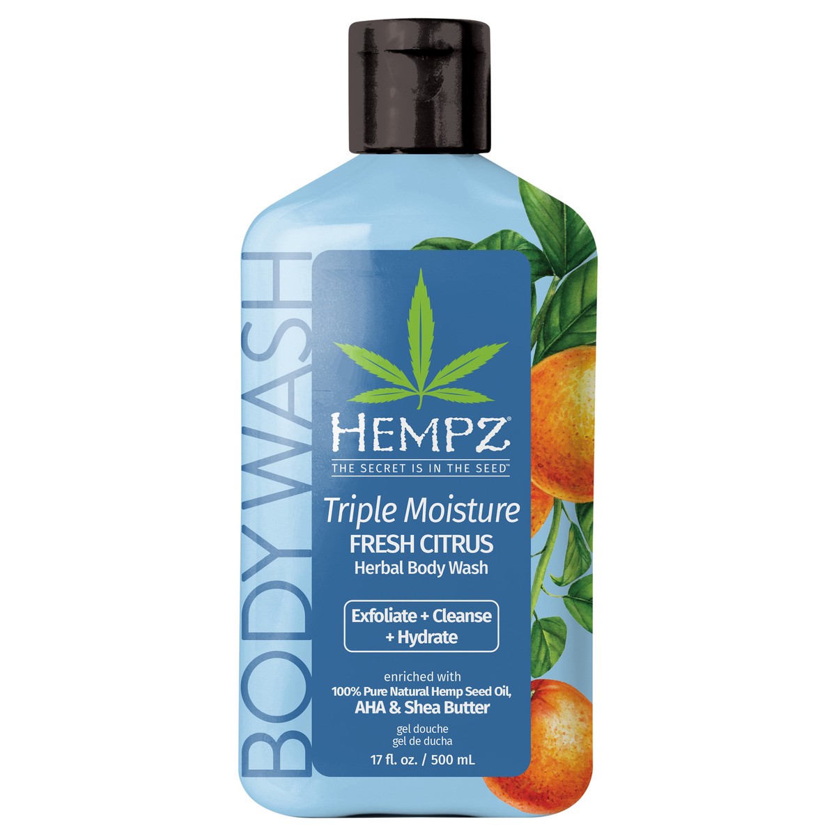 slide 1 of 13, Hempz Triple Moisture Fresh Citrus Herbal Body Wash, 17 fl oz
