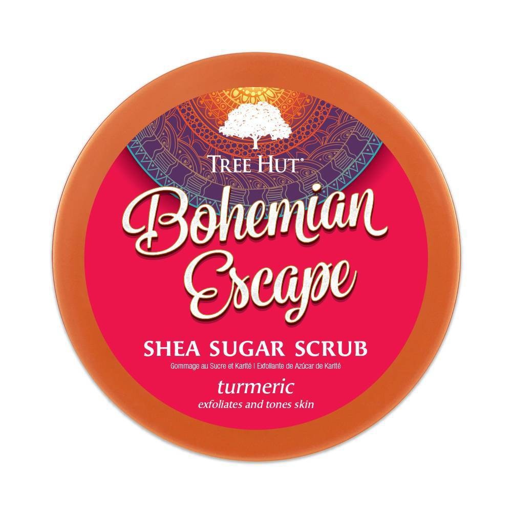 slide 2 of 3, Tree Hut Bohemian Escape Shea Sugar Scrub Turmeric, 18 oz