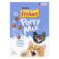Purina Friskies Cat Treats, Party Mix Gravy-licious Crunch Turkey and Gravy Flavors