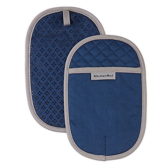 slide 1 of 4, KitchenAid Asteroid Diamond Pot Holders - Blue, 2 ct