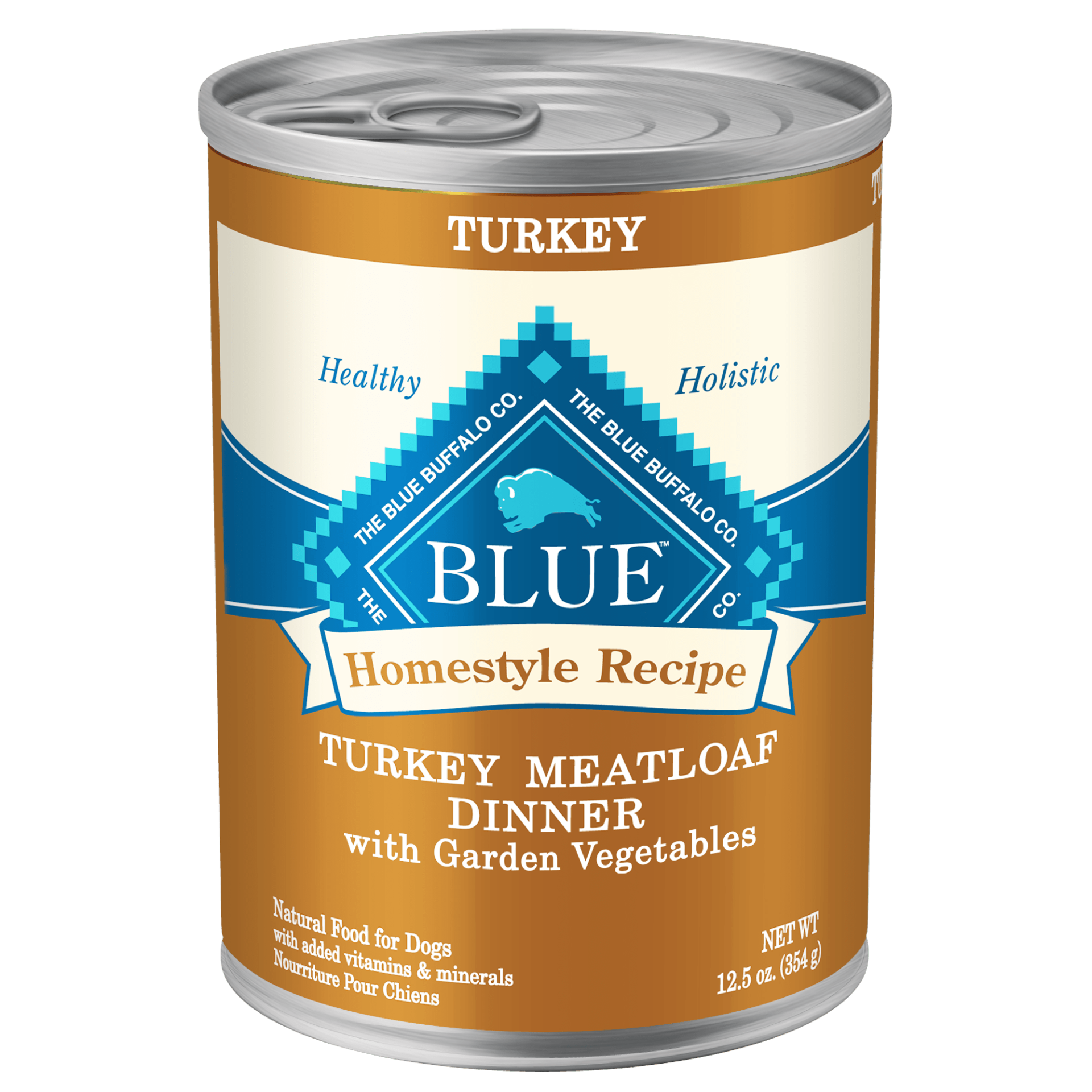 slide 1 of 1, Blue Buffalo Homestyle Recipe Turkey Meatloaf Dinner Canned Dog Food, 12.5 oz