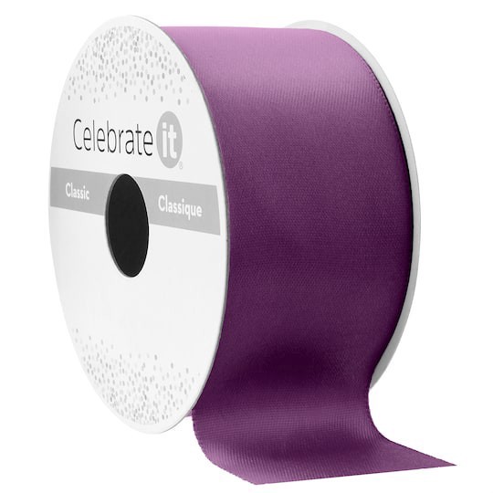 slide 1 of 2, 1.5" X 3yd. Satin Double Face Ribbon By Celebrate It, 1.5 in x 3 yd