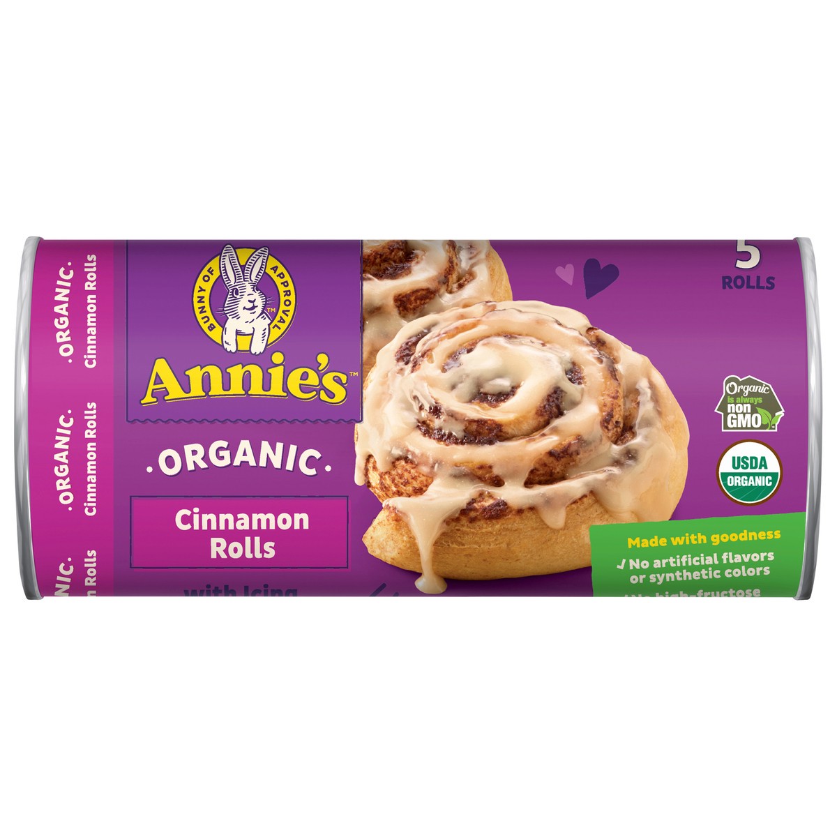 slide 1 of 1, Annie's Cinnamon Rolls with Icing, Certified Organic, 17.2 oz, 5 ct, 5 ct; 17.5 oz