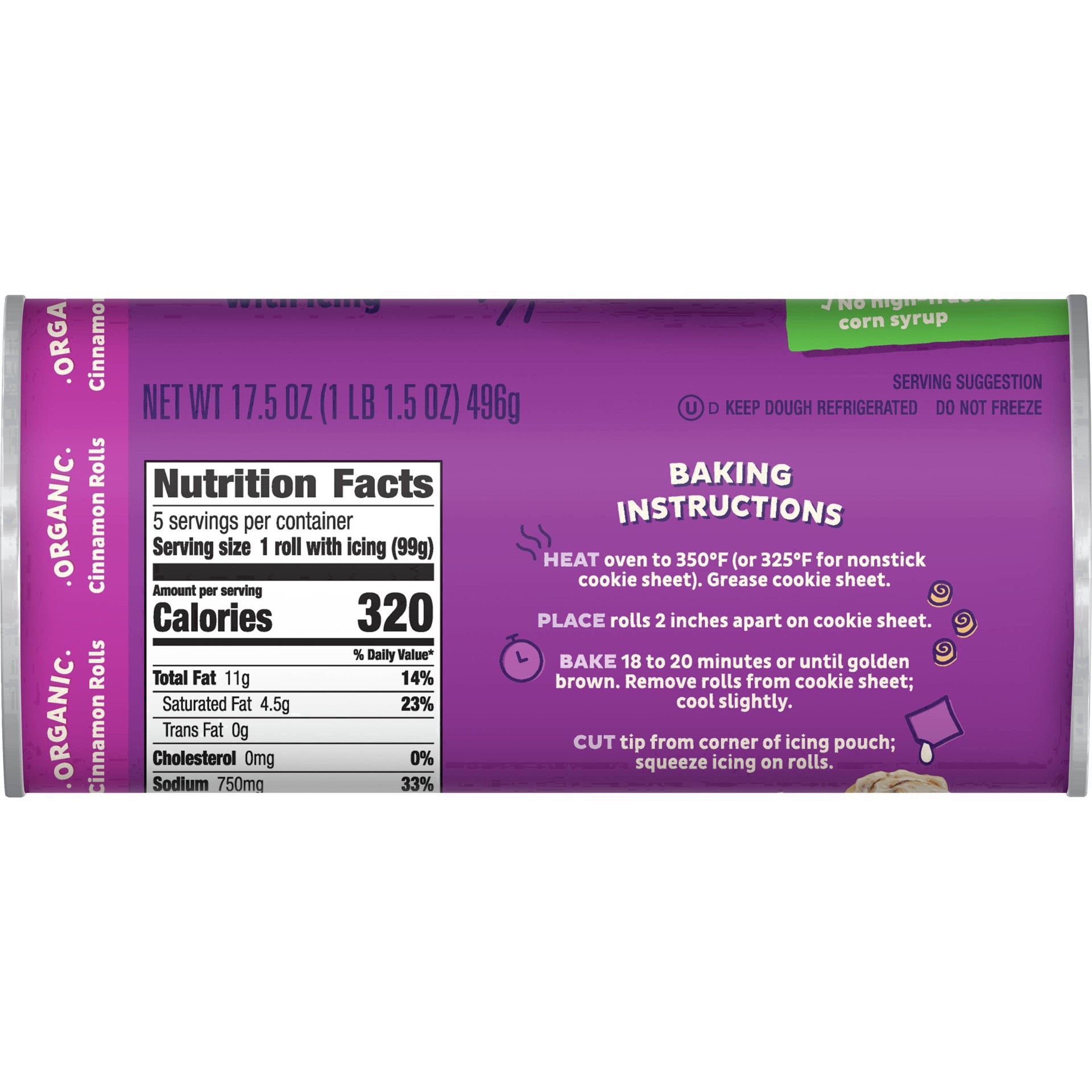 slide 96 of 143, Annie's Organic Cinnamon Rolls with Icing, Refrigerated Dough, 5 Rolls, 17.5 oz, 5 ct