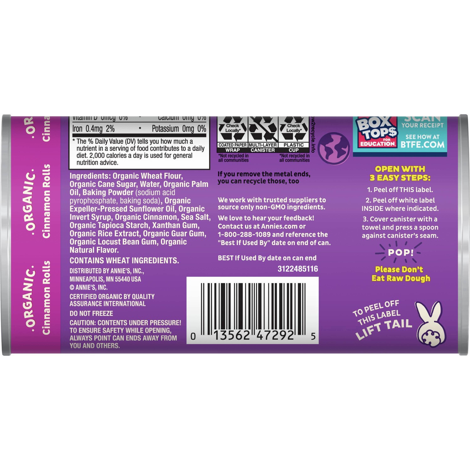 slide 137 of 143, Annie's Organic Cinnamon Rolls with Icing, Refrigerated Dough, 5 Rolls, 17.5 oz, 5 ct