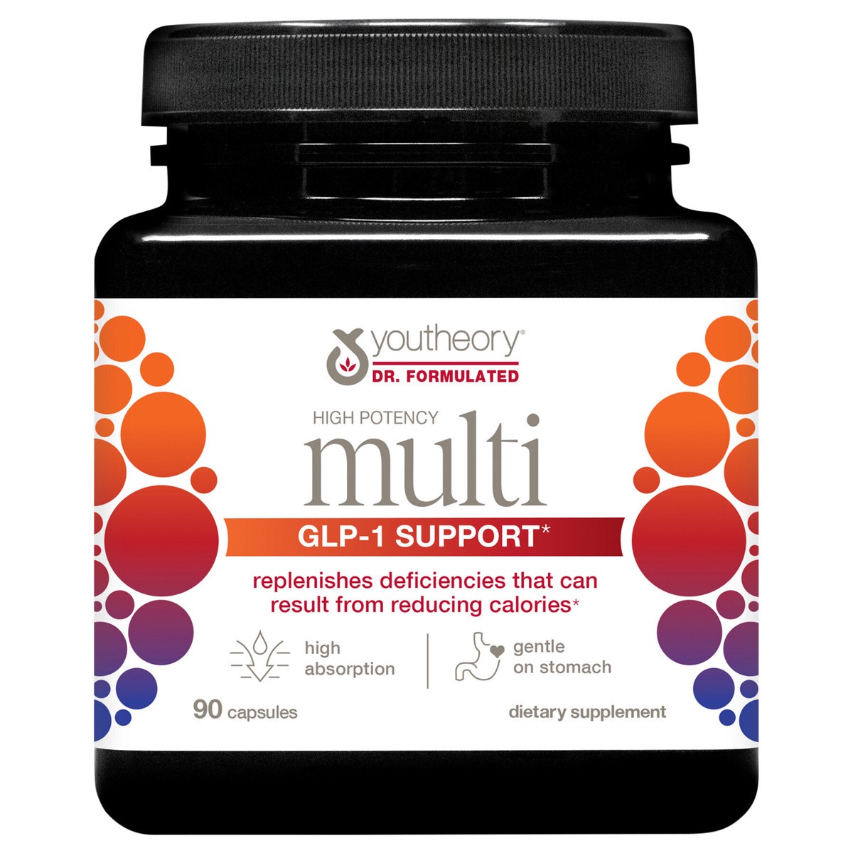 slide 4 of 9, youtheory High Potency GLP-1 Support Multi 90 Vegetarian Capsules, 90 ct