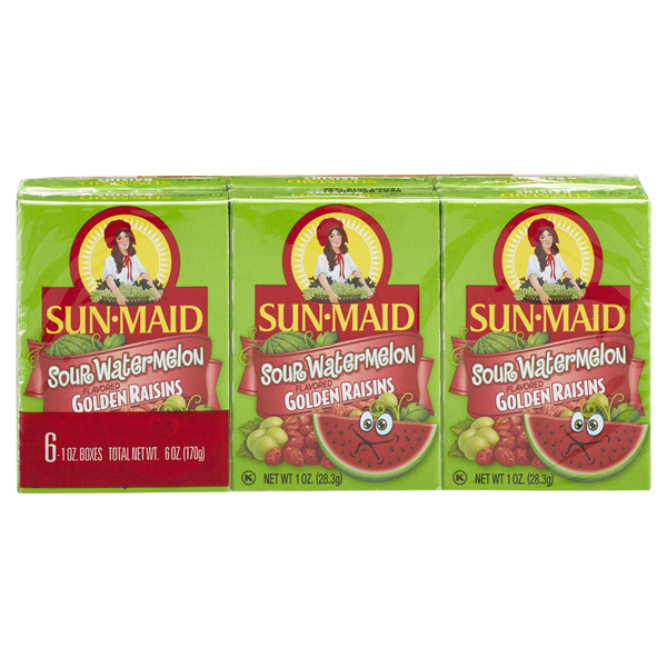 slide 1 of 8, Sun-Maid Watermelon Raisin, 6 oz