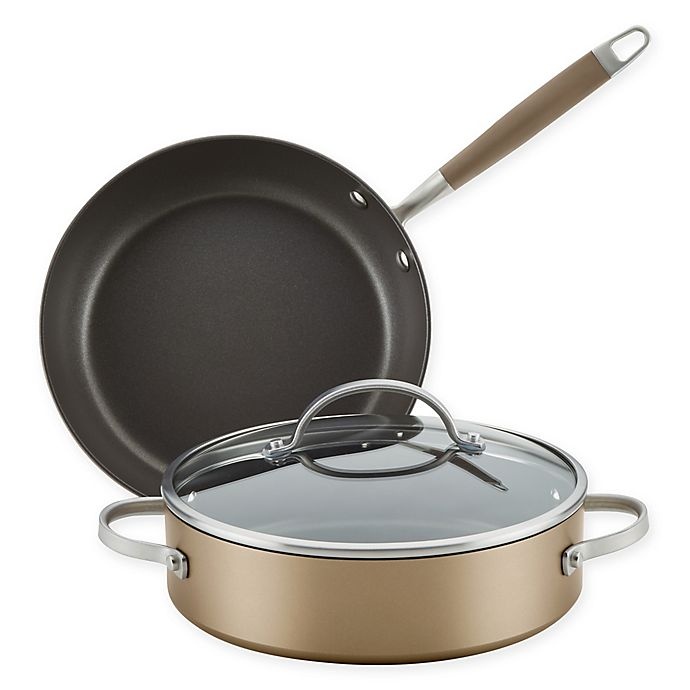 slide 1 of 3, Anolon Advanced Home Nonstick Hard-Anodized Aluminum Cookware Set - Bronze, 3 ct