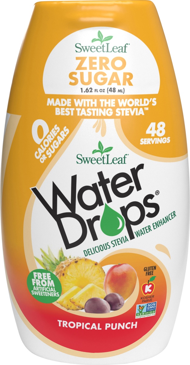 slide 6 of 8, Sweetleaf Stevia Tropical Punch Water Drops, 1.62 fl oz