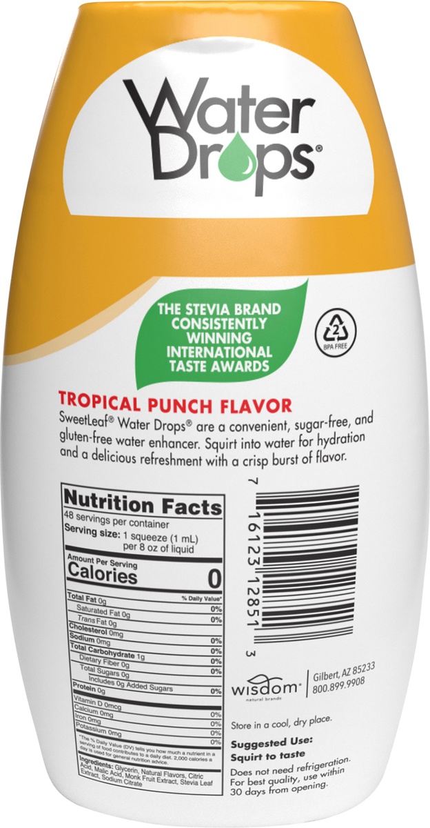 slide 7 of 8, Sweetleaf Stevia Tropical Punch Water Drops, 1.62 fl oz