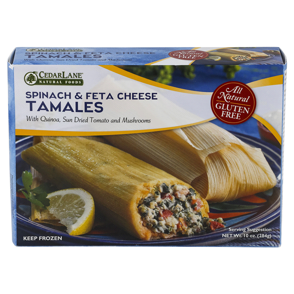 slide 1 of 1, Cedarlane Natural Foods Spinach & Feta Cheese Tamales with Quinoa, 10 oz