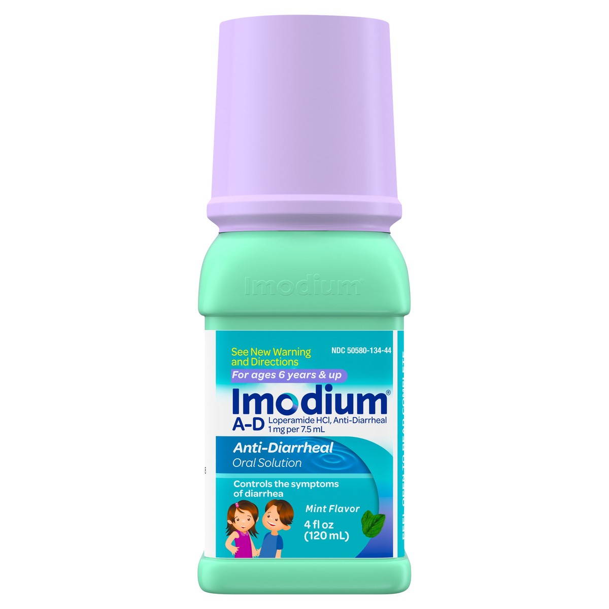 slide 4 of 6, Imodium A-D Children's Liquid Anti-Diarrheal Medicine with Loperamide Hydrochloride for Diarrhea Symptom Treatment & Control for Kids, Mint Flavor, 4 fl. oz, 4 fl oz